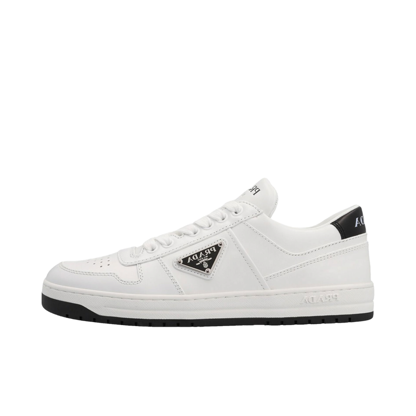 Кецове и обувки Prada Downtown Low Top Sneakers Leather White White Black (W) Бяло | 1E792MF0303LJ6-F0964