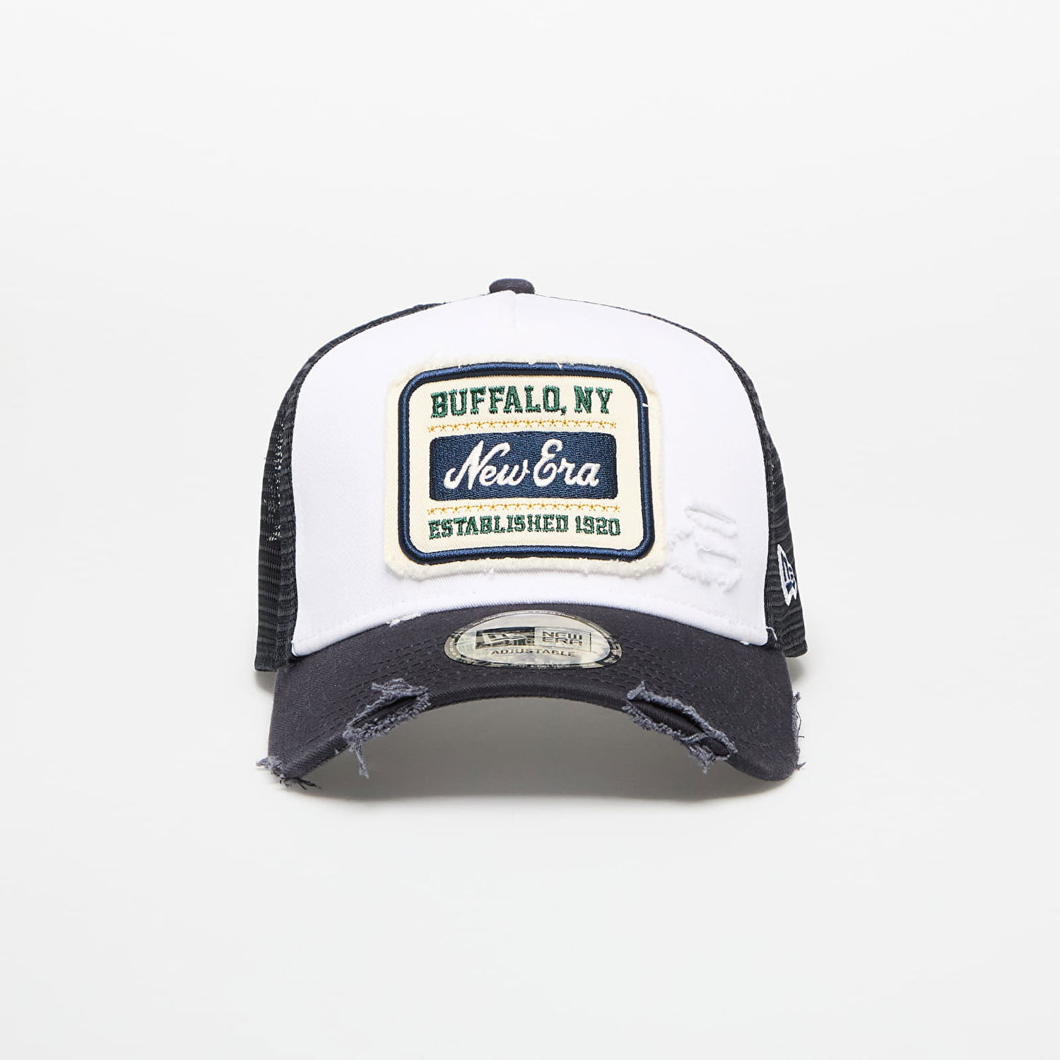Шапка с козирка New Era New Era 9FORTY A-Frame Trucker Patch Distressed Adjustable Cap Бяло | 60603673, 0