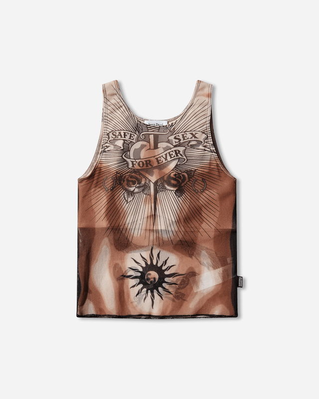 Re-Edition Safe Sex Tattoo Mesh Tank Top