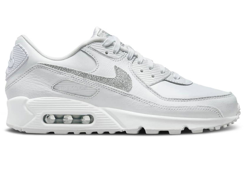 Кецове и обувки Nike Air Max 90 SE Silver Glitter (Women's) Сиво | FJ4579-100