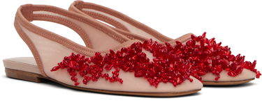 Аксесоари Dries Van Noten Dries Van Noten Slingback Embellished Mesh Flats Розово | WS251-1617-803, 3