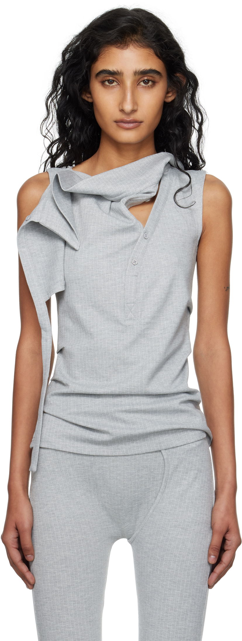 Потник Ottolinger Ottolinger Ada Sleeveless Pinstripe Top Сиво | 102-106004-02