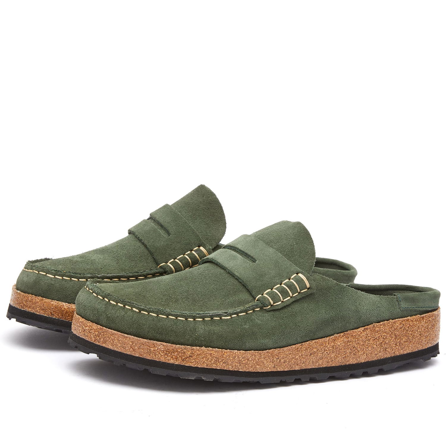Кецове и обувки Birkenstock Naples Mule Thyme Suede Зелено | 1025473, 0