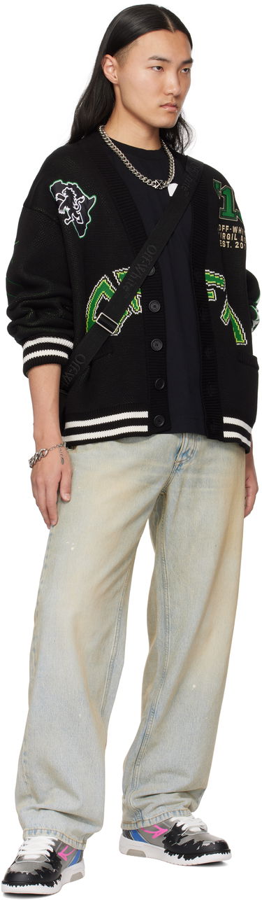 Пуловер Off-White Varsity Cardigan Черно | OMHB019S25KNI0021057, 3