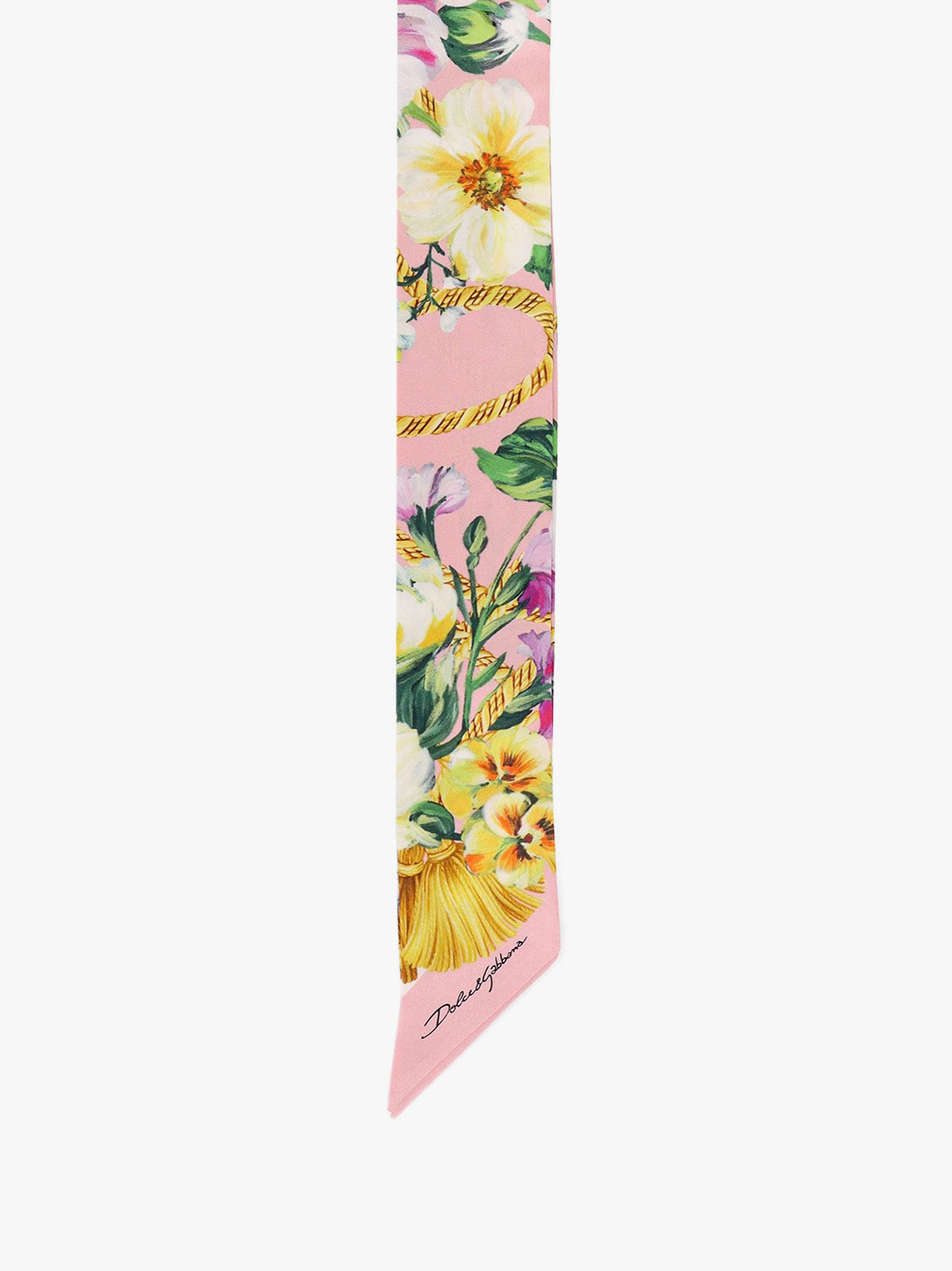 Шал Dolce & Gabbana Dolce & Gabbana Floral Print Twill Bandeau Розово | FS215AGDCUTHH5JC, 1
