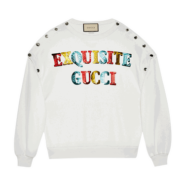 Суитчър Gucci Cotton Sweatshirt Бяло | 717416 XJEXN 9088, 0