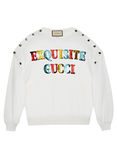 Суитчър Gucci Cotton Sweatshirt Бяло | 717416 XJEXN 9088
