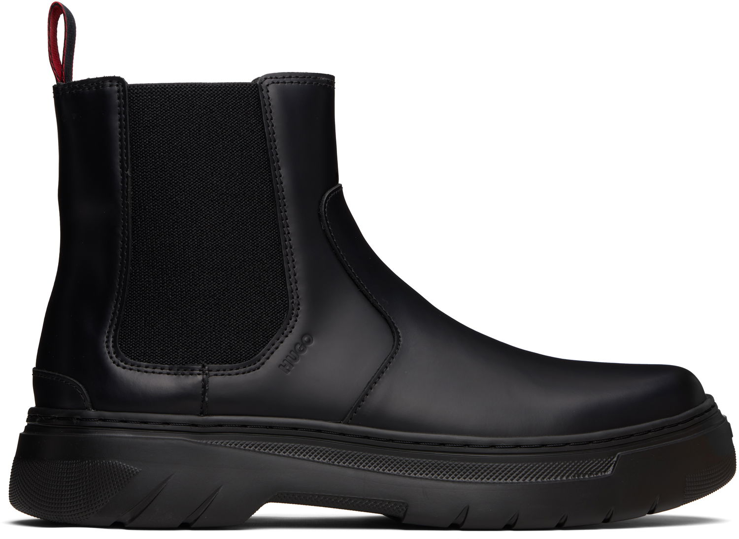 Кецове и обувки BOSS Embossed-Logo Chelsea Boots Черно | 50543764, 0