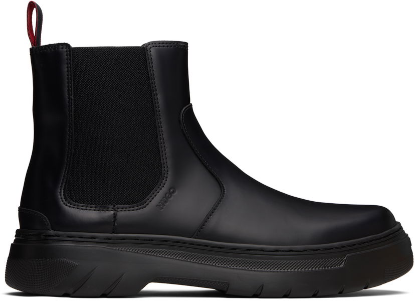 Кецове и обувки BOSS Embossed-Logo Chelsea Boots Черно | 50543764
