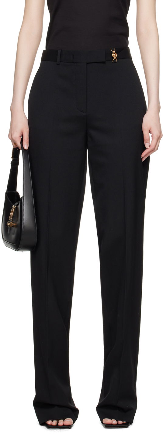 Панталони Versace Hardware Detail Straight-Leg Trousers Черно | 1016567_1A04649, 0