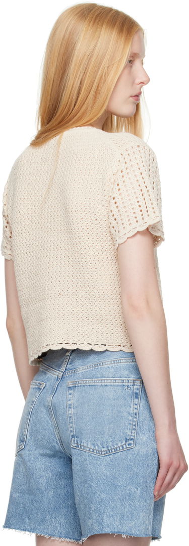 Тениска rag & bone rag & bone Khloe Open Knit Short Sleeve T-shirt Бежово | WAS25P016BR16, 2