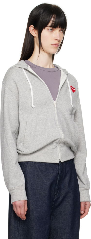 Суитчър Comme des Garçons COMME des GARÇONS PLAY Small Heart Zip-Up Hoodie Сиво | T168-051, 1