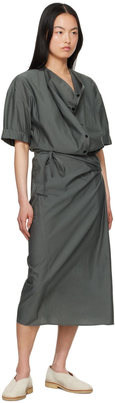 Pокля LEMAIRE Lemaire Wrap Midi Dress Зелено | DR1068 LF1209, 3