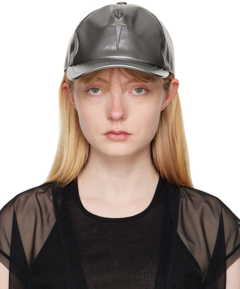 Шапка с козирка Rick Owens Nylon Baseball Cap with Logo Сиво | CW01D5793 CHNYS