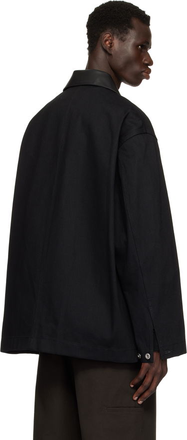 Яке Jil Sander Jil Sander Leather Collar Denim Jacket Черно | J22SW0033_J46655, 2