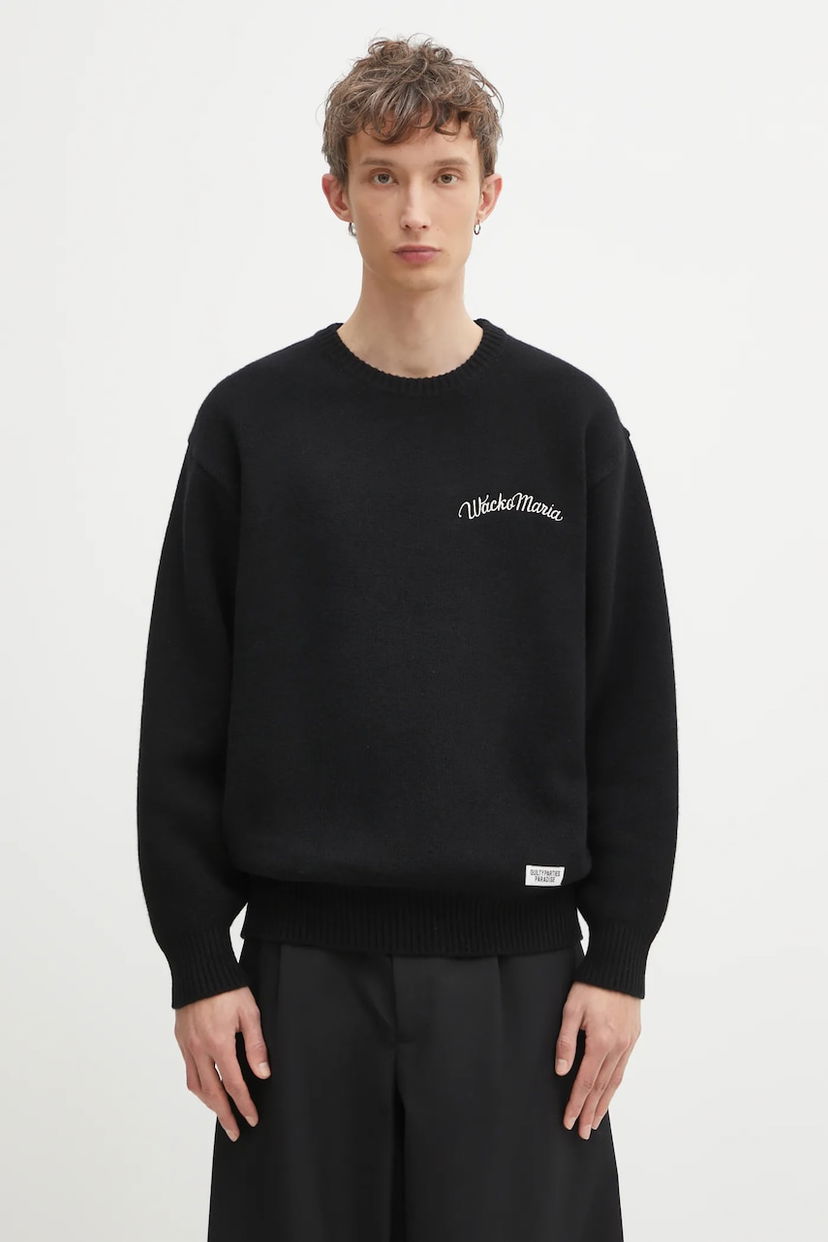 Пуловер WACKO MARIA Wacko Maria Classic Crew Neck Sweater Черно | 25FW.WMK.KN12