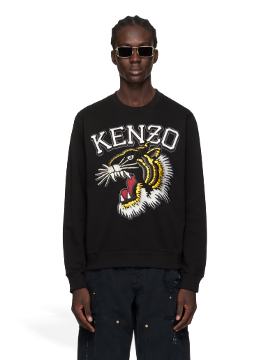 Суитчър KENZO Paris Tiger Varsity Sweatshirt Черно | FE55SW1844MF