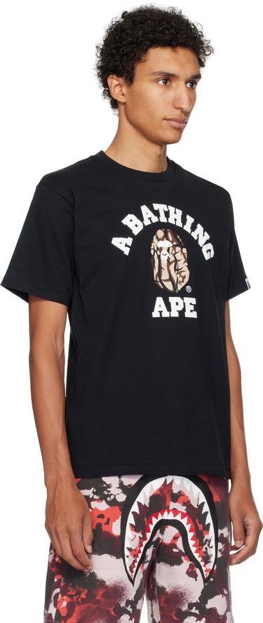 Тениска BAPE A Bathing Ape Trial Camo College T-Shirt Черно | 001TEL301033M, 1
