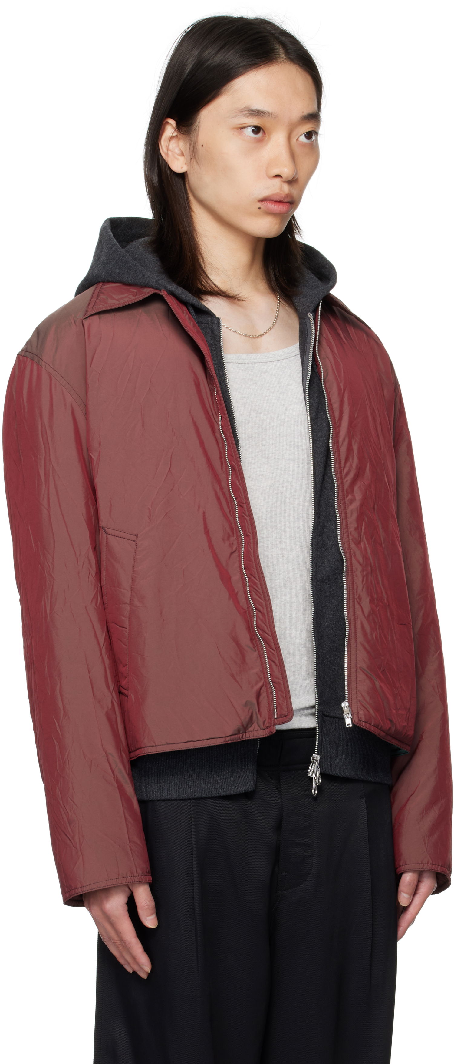 Яке OUR LEGACY Our Legacy Slight Hooded Jacket Бургунди | M4251SS, 1