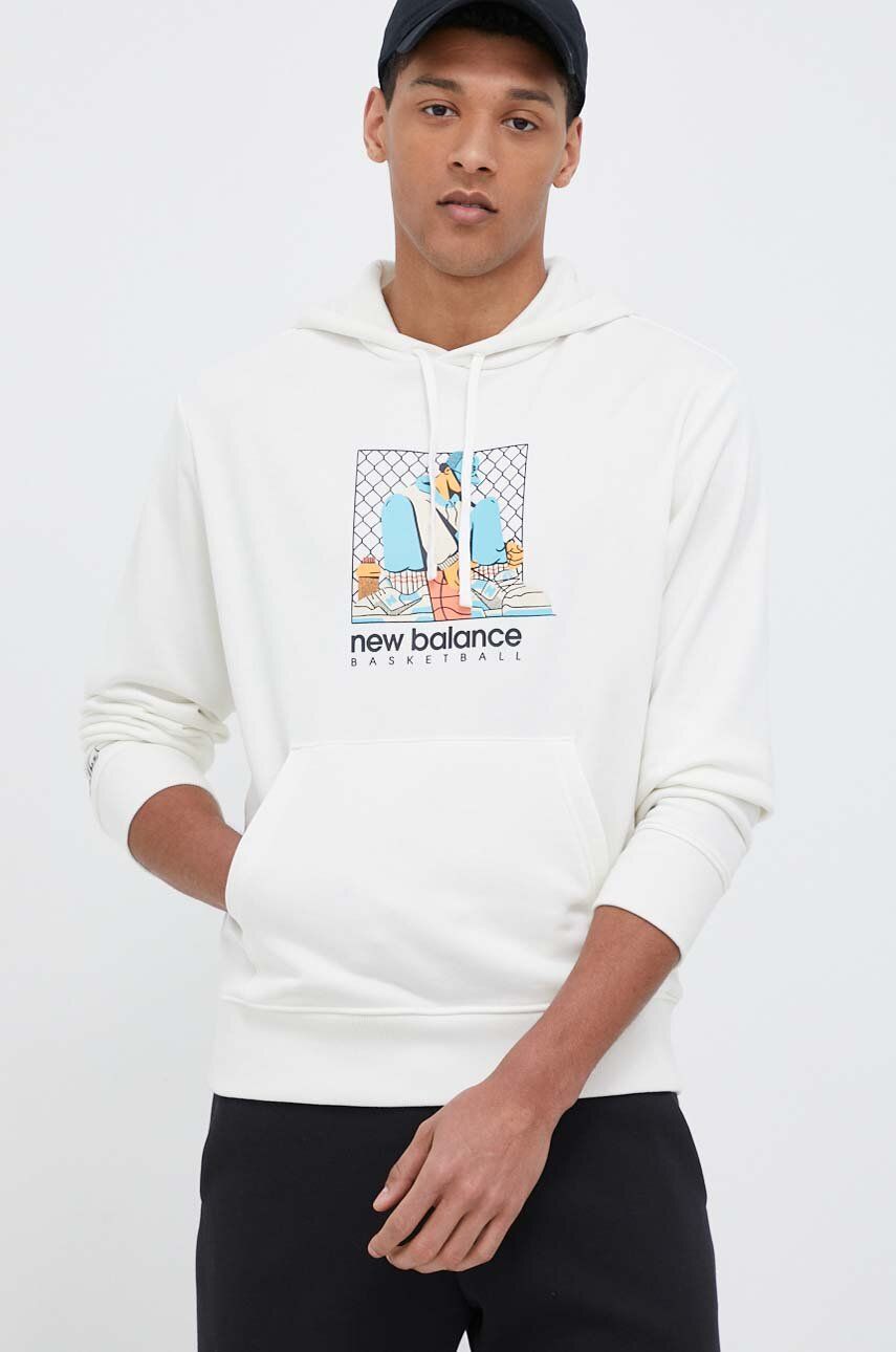 Суитчър New Balance Hoodie Бяло | MT31588SST, 0