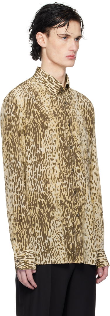 Риза Tom Ford 70's Animalier Print Fluid Fit Shirt Кафяво | HRO003-FMS045S25, 1