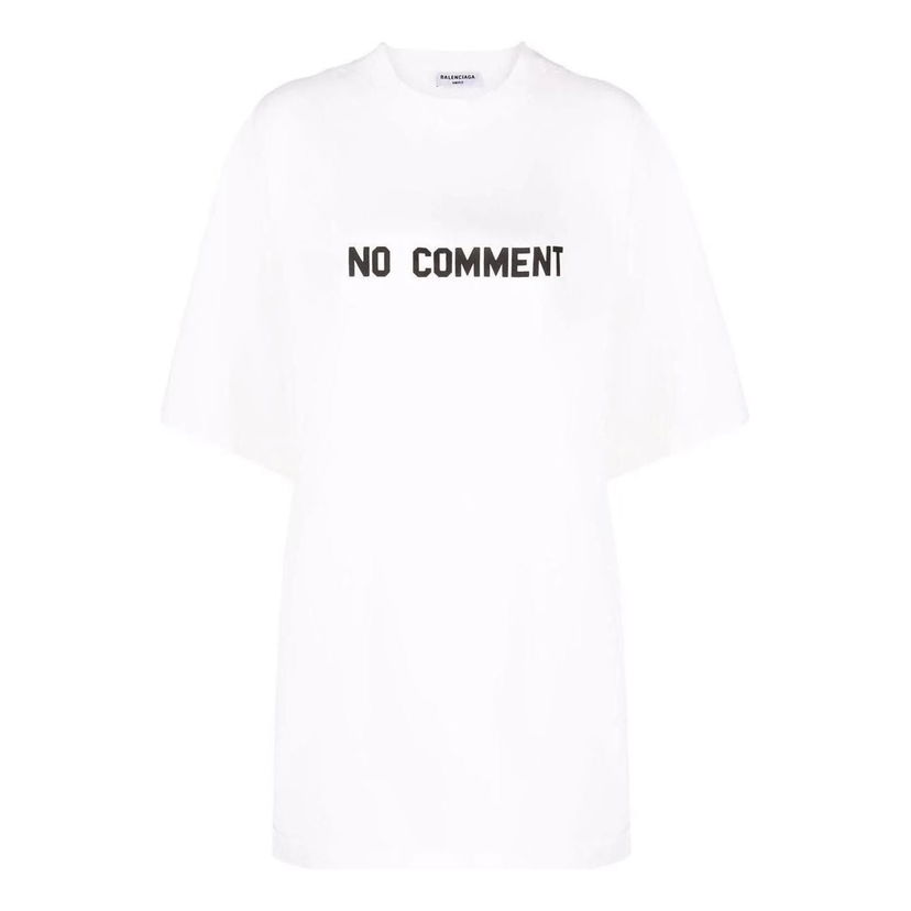 Тениска Balenciaga No Comment Cotton T-Shirt Бяло | 684155TLVG33307