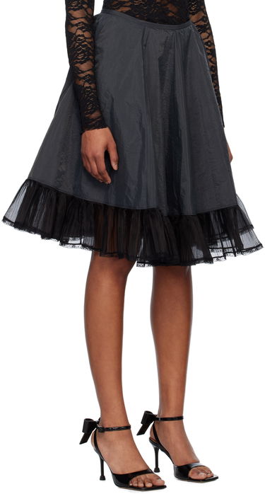 Пола We11done We11done Flared Midi Skirt with Tulle Черно | WD-SK1-23-023-W-BK, 1