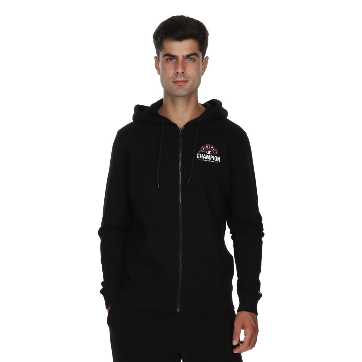 Суитчър Champion Authentic Athleticwear Hooded Full Zip Sweatshirt Черно | 222112-KK001, 0