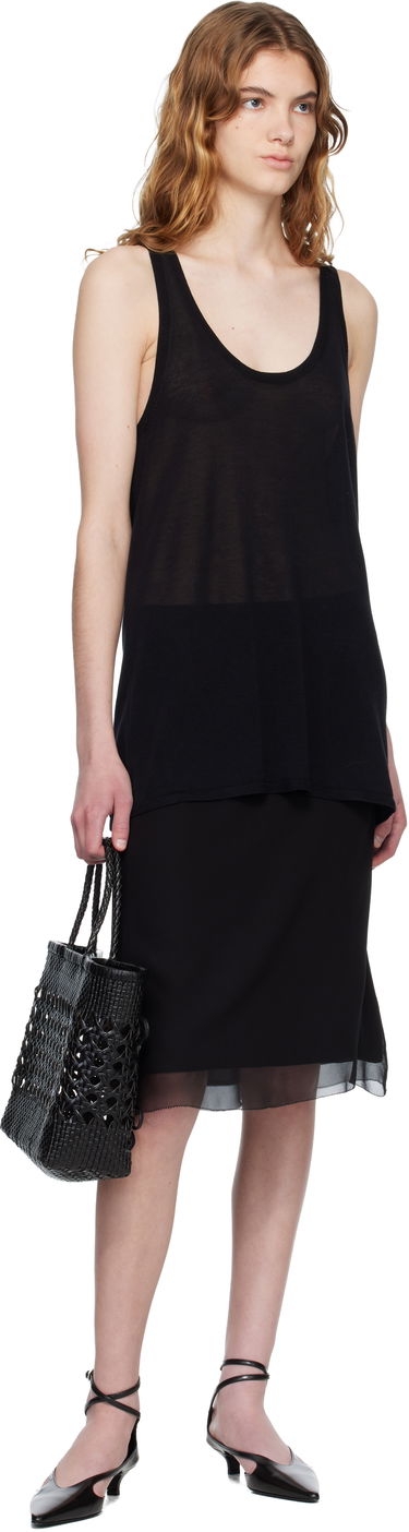 Голяма пазарска чанта OSOI Biscuit Woven Tote with Bow Details Черно | 25SB06005001, 3