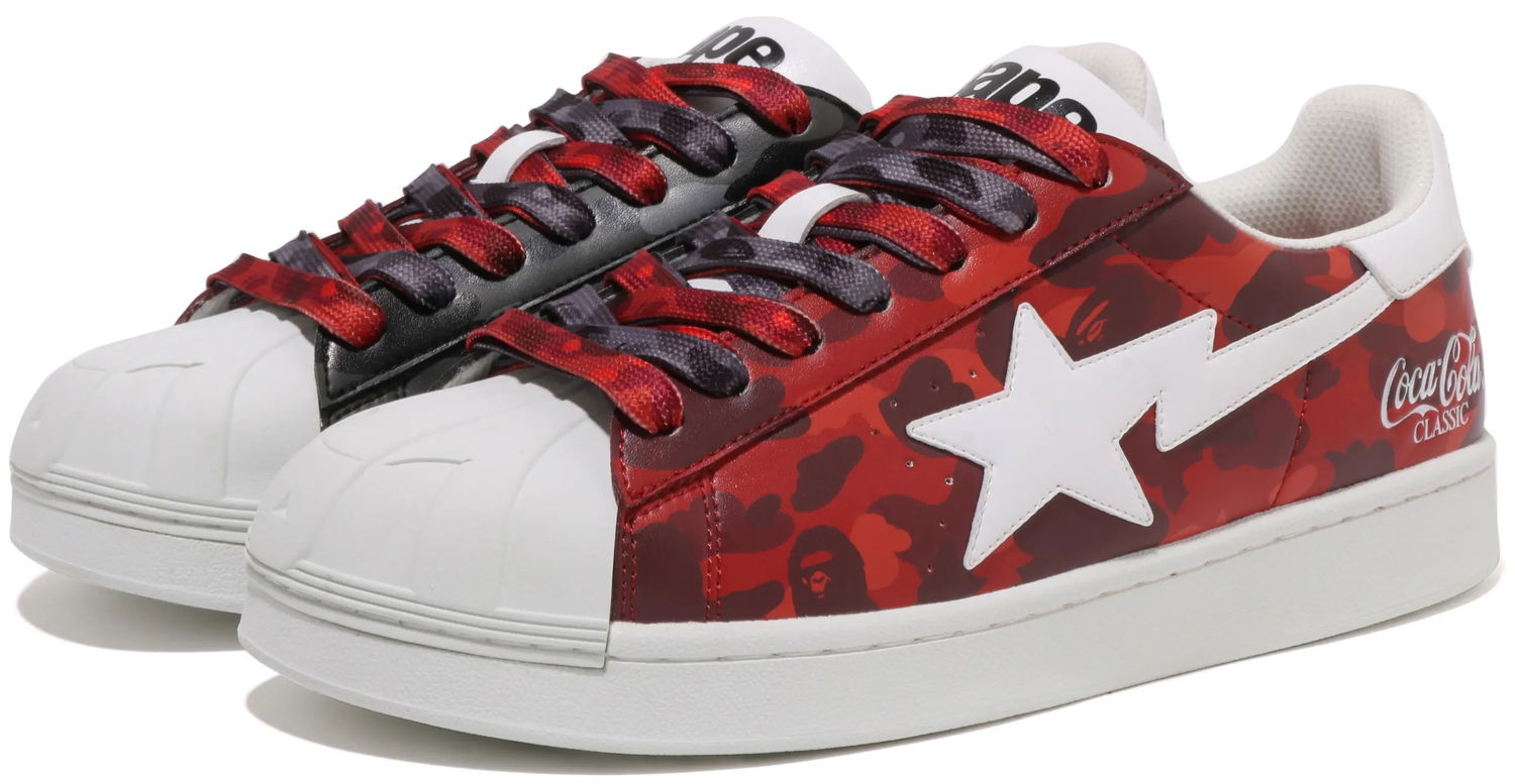 Кецове и обувки BAPE Coca-Cola x Skull Sta "Red Black" Червено | 1J73191917, 1