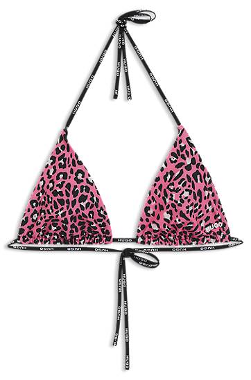 Бански BOSS HUGO Branded Ties Triangle Bikini Top Розово | 50540671, 0