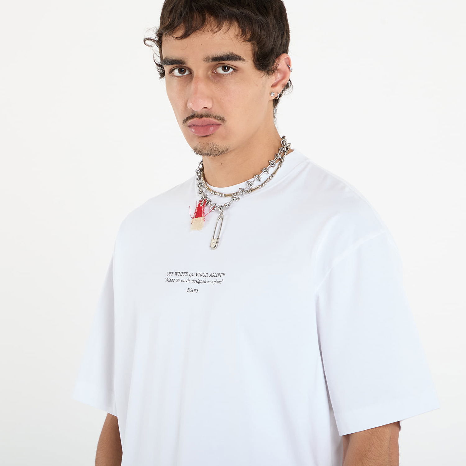 Тениска Off-White Off-White Statement Skate Short Sleeve T-Shirt Бяло | OMAA120F25JER0110110, 1