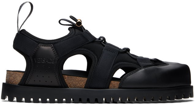 Black Medusa Track Sandals