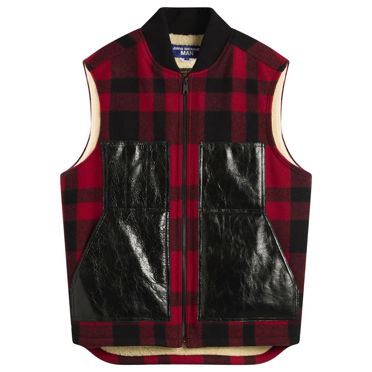 Жилетка Junya Watanabe Junya Watanabe MAN x Filson Plaid Wool Vest with Patent Pockets and Sherpa Lining Многоцветен | WP-V001-051-1, 0
