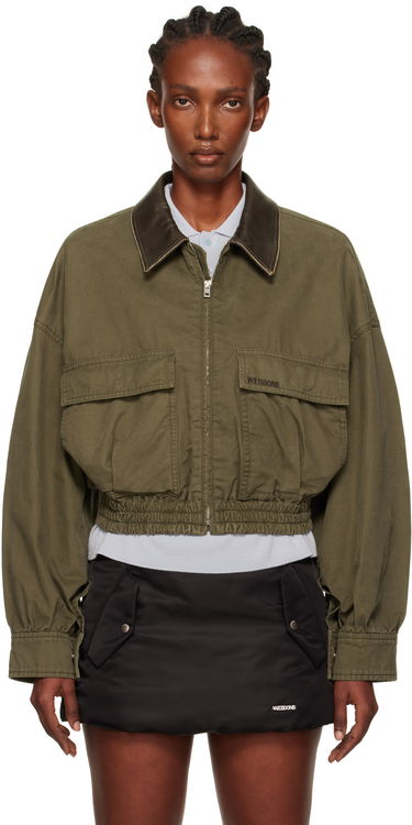 Яке We11done We11done Leather Collar Cropped Jacket Зелено | WD-JP2-25-063-W-KK, 0