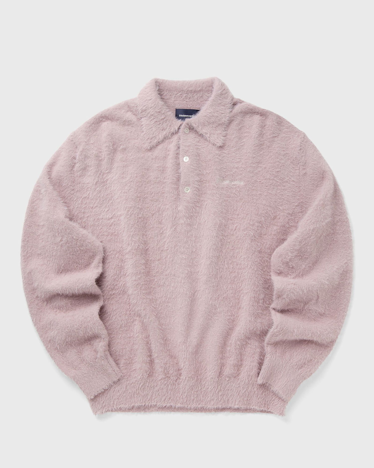 Поло тениска thisisneverthat Shaggy Knit Polo Розово | TN243KKNPK08PNK, 0