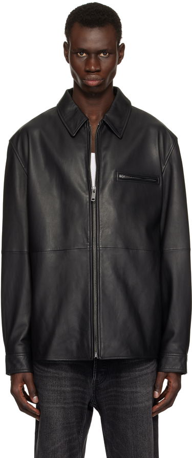 Яке BOSS HUGO Paneled Leather Jacket Черно | 50530812, 0