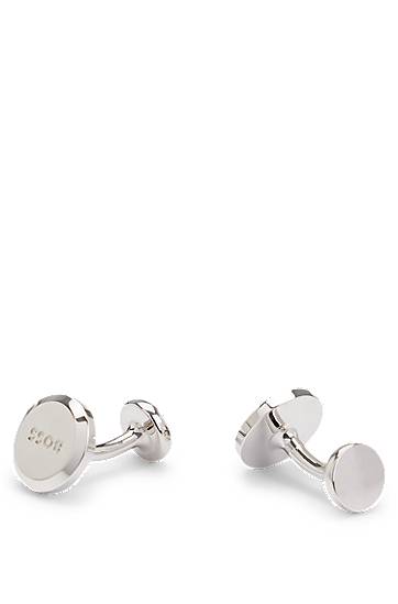 BOSS Round Cufflinks with Engraved Logo