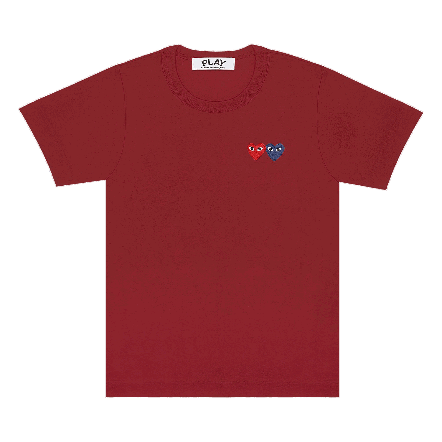 Тениска Comme des Garçons PLAY Double Hearts T-Shirt Бургунди | AZ T225 051 4, 0