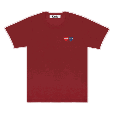 Тениска Comme des Garçons PLAY Double Hearts T-Shirt Бургунди | AZ T225 051 4, 0