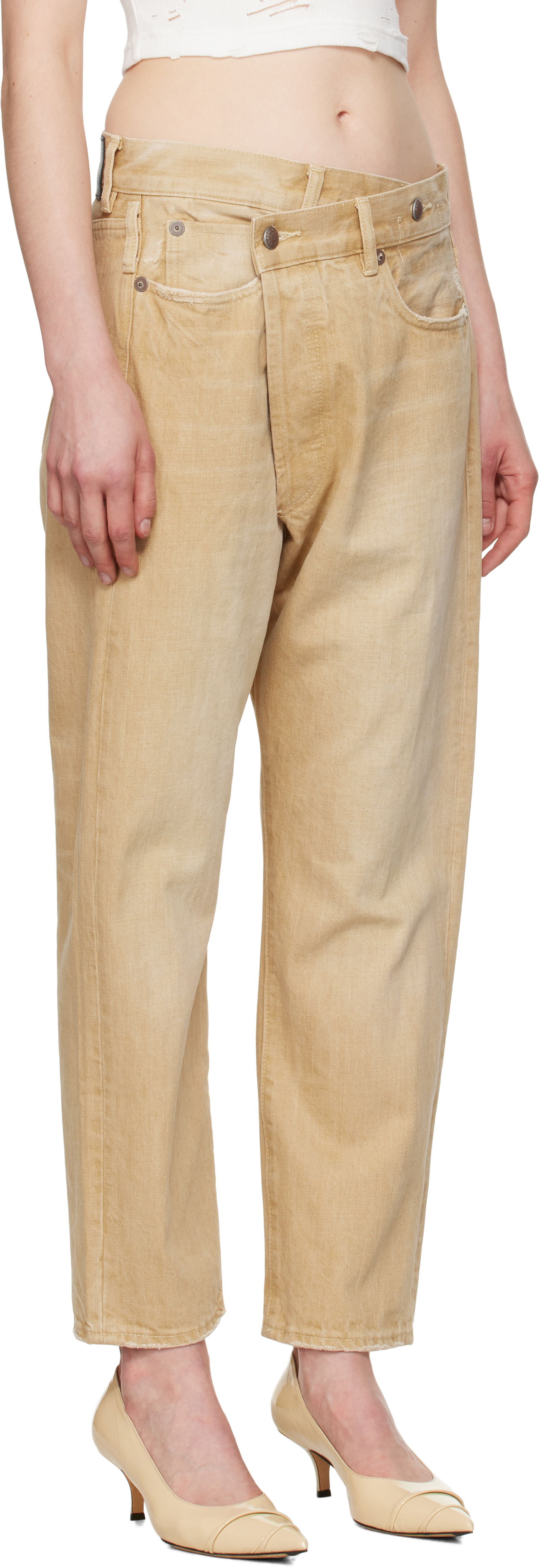Дънки R13 R13 Crossover Jeans Бежово | R13W2048-D235A, 1