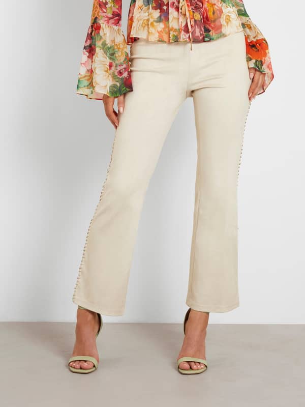 Панталони и дънки GUESS Faux Suede Flare Pant Бежово | W4RB41WE0L0, 0
