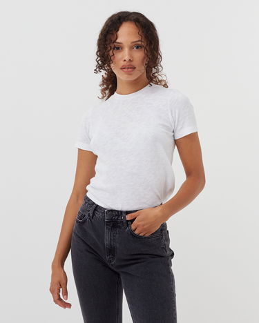 Тениска American Vintage WMNS Tee Round Collar Бяло | SON28GE24-BLANC, 1