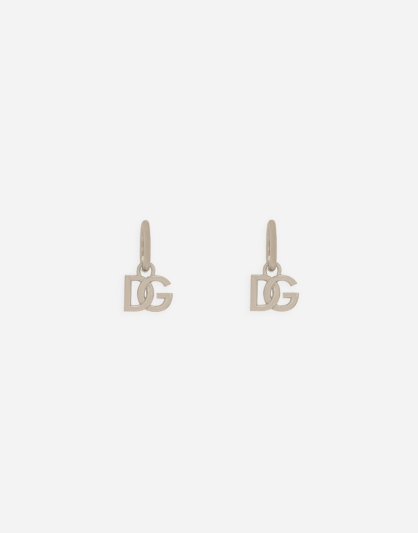 Обеци Dolce & Gabbana Metal DG Logo Earrings Металик | WEN5L3W1111G7657