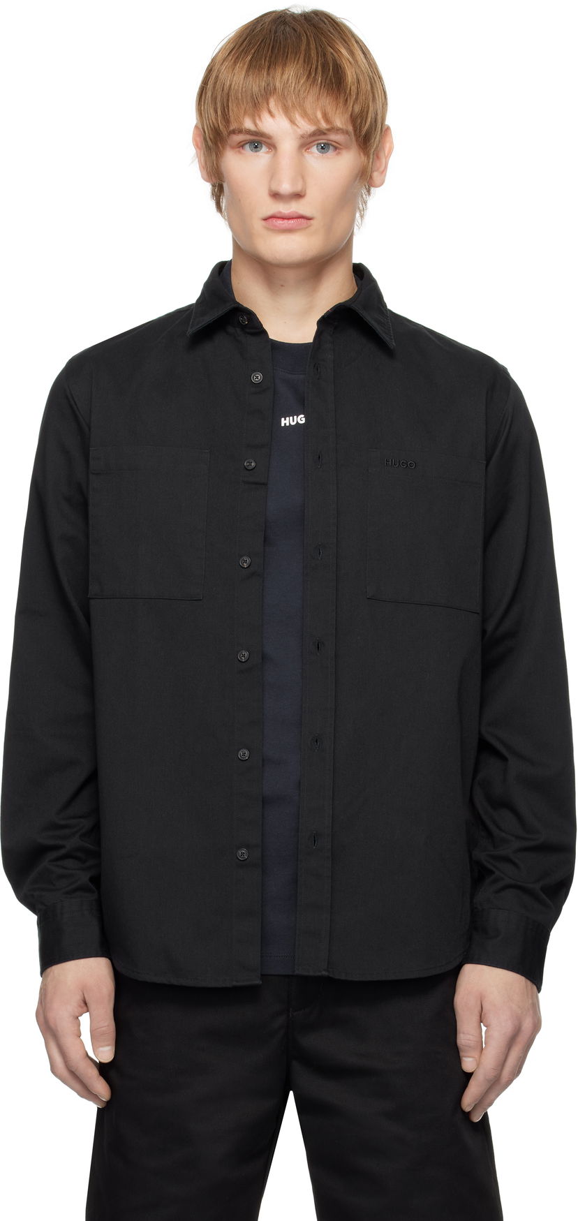 Риза BOSS Logo Pocket Shirt Черно | 50541392