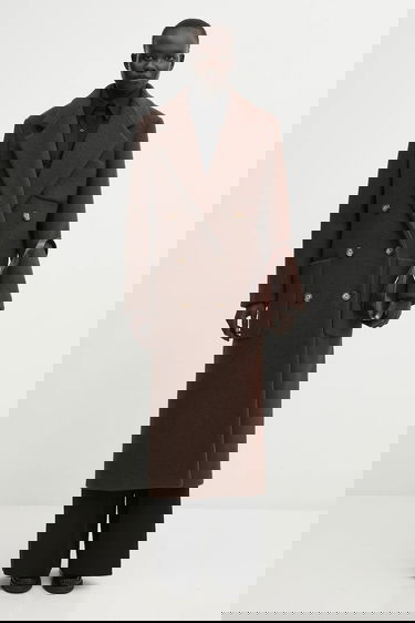 Палта Lacoste Long Textured Wool Coat Кафяво | BF5306, 5