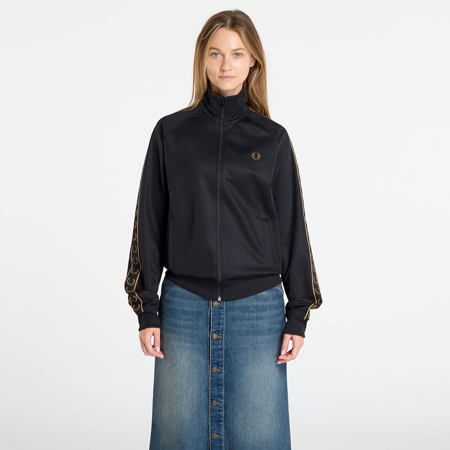 Яке Fred Perry Fred Perry Contrast Tape Track Jacket Черно | J5557 S77, 0