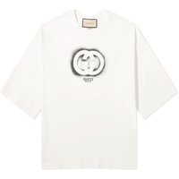 Тениска Gucci Interlocking Sprayed Logo T-Shirt Бяло | 768462-XJF66-9095, 1