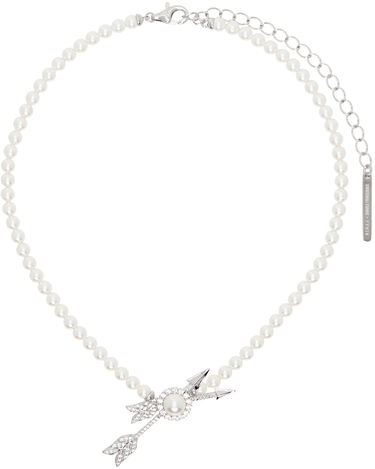 Колие SHUSHU/TONG SHUSHU/TONG YVMIN Edition Double Arrow Pave Pearl Necklace Бяло | 23383SLV00NN, 0