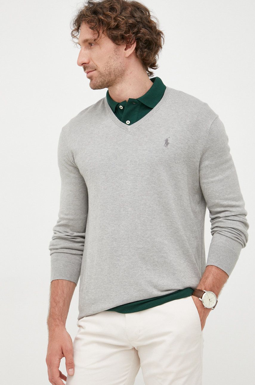 Суитчър Polo by Ralph Lauren Classic-Fit V-Neck Pullover Сиво | 710670789002, 0